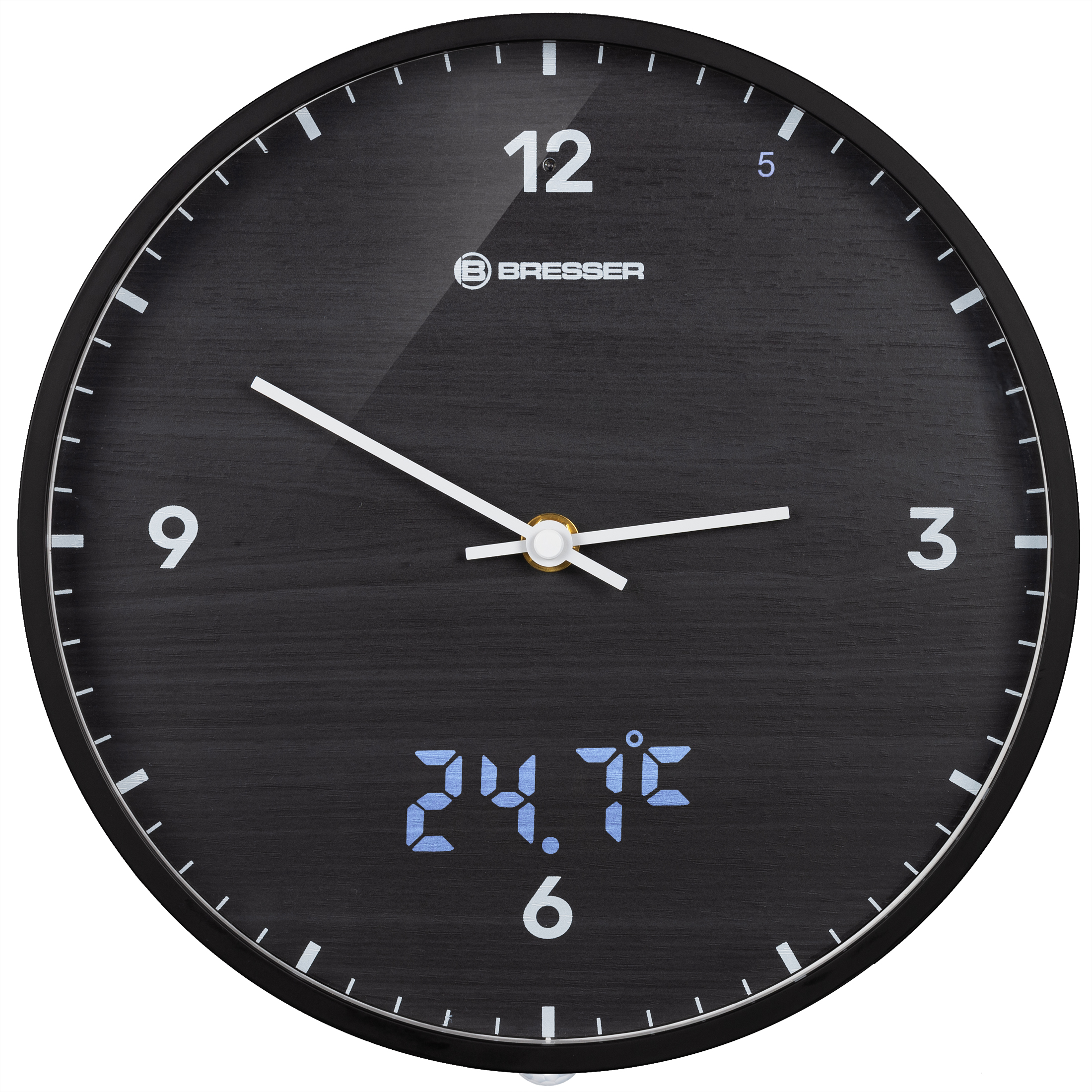 Reloj de pared de 24 cm con indicador de temperatura BRESSER MyTime LEDsec